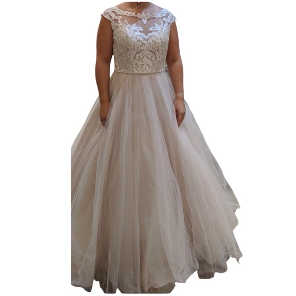 Rebecca Ingram Carrie Romantic Ballgown Wedding Dress NWOT 12 - Picture 6 of 7